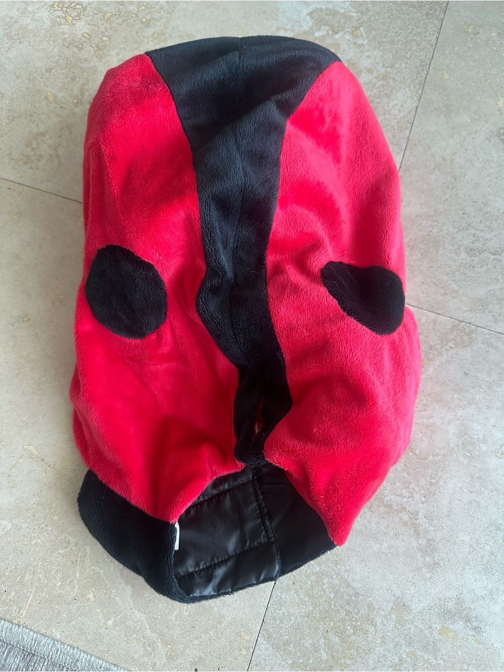 Red and Black Plush Ladybug Dog costume